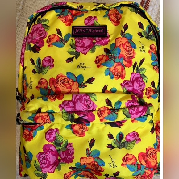 Betsey Johnson Handbags - Betsey Johnson Yellow Floral Backpack